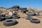 Tyres lies on the dump