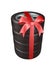 The tyres are stacked and packaged as a gift, wrapped red ribbon