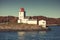 Tyrhaug Lighthouse. Coastal tower, old style