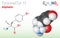 Tyrosine (Trp, W) amino acid molecule. (Chemical formula C9H11NO3)