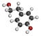 Tyrosol molecule. Antioxidant found in olive oil. 3D rendering. Atoms are represented as spheres with conventional color coding: