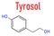 Tyrosol molecule skeletal formula. Antioxidant found in olive oil.