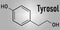 Tyrosol molecule skeletal formula. Antioxidant found in olive oil.