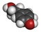 Tyrosol olive oil antioxidant molecule. 3D rendering. Atoms are represented as spheres with conventional color coding: hydrogen (