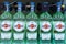 Tyumen, Russia-may 04, 2020: Martini bianco bottles shelf on a supermarket stand