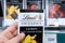 Tyumen, Russia-November 22, 2020: Lindt chocolate bar. Excellence with lemon and ginger selective focus