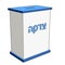 Tzedakah box vector illustration. Side view donation box with coin slot.