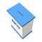 Tzedakah box vector illustration. Top view donation box with coin slot.