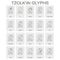 Tzolk`in calendar named days and associated glyphs