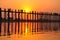 U Bein bridge (Myanmar, Burma) in sunset