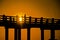 U Bein bridge and people at sunset