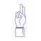 U hand sign language line and fill style icon vector design