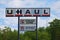 U-HAUL pole store sign. U-Haul is a moving equipment and storage rental company