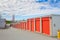 U-HAUL self storage location garages available with red shutters