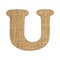 U, Letter of the alphabet - Burlap Background Texture. White background