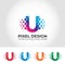 U Pixel Modern Logo Design Concept