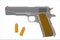 U.S. Army handgun Colt 1911A1 on white background