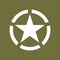 U.S. army iconic white star stencil logo from WW2