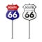 U.S. route 66 sign. Shield sign with route number. The most popular route in america. Vector illustration.