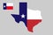 U.S. state of Texas Map outline and flag .Vector illustration