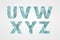U V W X Y Z polygonal geometric letters. Geometric abc isolated icons. Alphabet symbols