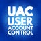 UAC - User Account Control acronym, technology concept background