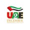 UAE 2nd December logo with waving Flag