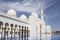 The UAE. Abu-Dhabi. White mosque. The main entrance.