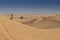 UAE/ABUDHABI - 13 DEZ 2018 - Photograph of woman on top of a dune in the desert of Abu Dhabi. UAE