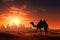 UAE blend, camel silhouette against a backdrop of Dubais skyline