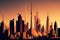 UAE cityscape of Dubai at dusk