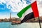 UAE flag and Abra boat in Dubai