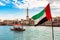 UAE flag and Abra boat in Dubai