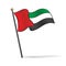 UAE flag waving on the wind Vector Illustration