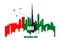 UAE National Day poster with landmarks, skyscrapers silhouettes