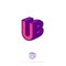 UB logo. U and B letters in block. Multi Colored emblem like 3D.