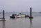 Uber boat docking at Woolwich Royal Arsenal boat pier