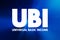 UBI - Universal Basic Income acronym, concept background