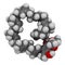 Ubiquinol molecule. Reduced form of coenzyme Q10. 3D rendering. Atoms are represented as spheres with conventional color coding: