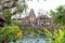 Ubud, Bali, Indonesia - August 6th of 2019: Main view of Pura Taman Saraswati, the `lotus` temple, a pura  built in 1952 and dedic