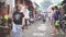 UBUD, INDONESIA - 2 FEBRUARY , 2017: Walk forward by asian market, stalls groaning with goods and souvenirs