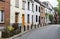 Uccle, Brussels - Belgium - A curling street with typical old fashioned houses