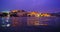 Udaipur City Palace on Pichola lake - Rajput architecture of Mewar dynasty rulers of Rajasthan. Sunset at Udaipur, India