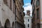 Udine - Stroll along narrow urban street that meanders towards magnificent ancient city center