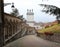 Udine, UD, Italy - December 27, 2023: wonderful portico of Lippomano in Venetian Gothic style and clock tower