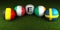 UEFA EURO 2016 balls with the flag of Group E Belgium Italy Ireland Sweden