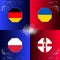 UEFA EURO 2016 football with flags of group C