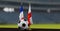 UEFA EURO 2024 Soccer France vs Gibraltar European Championship Qualification, France vs Gibraltar with soccer ball. 3d work.