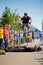 Ufa - April 30, 2015: Bike stunt, Festival in Sipaylovo park, Russia