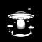 UFO Abduction Spaceship Logo Monochrome Design Style